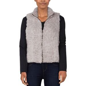 [Natural Reflections] Beige Furry Sherpa Full Zip Vest NWT Egret Size XL
